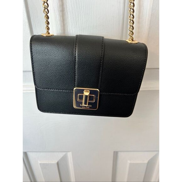 Kate spade black Phoebe Turnlock Mini Flap Crossbody new retail $399 - Picture 2 of 14